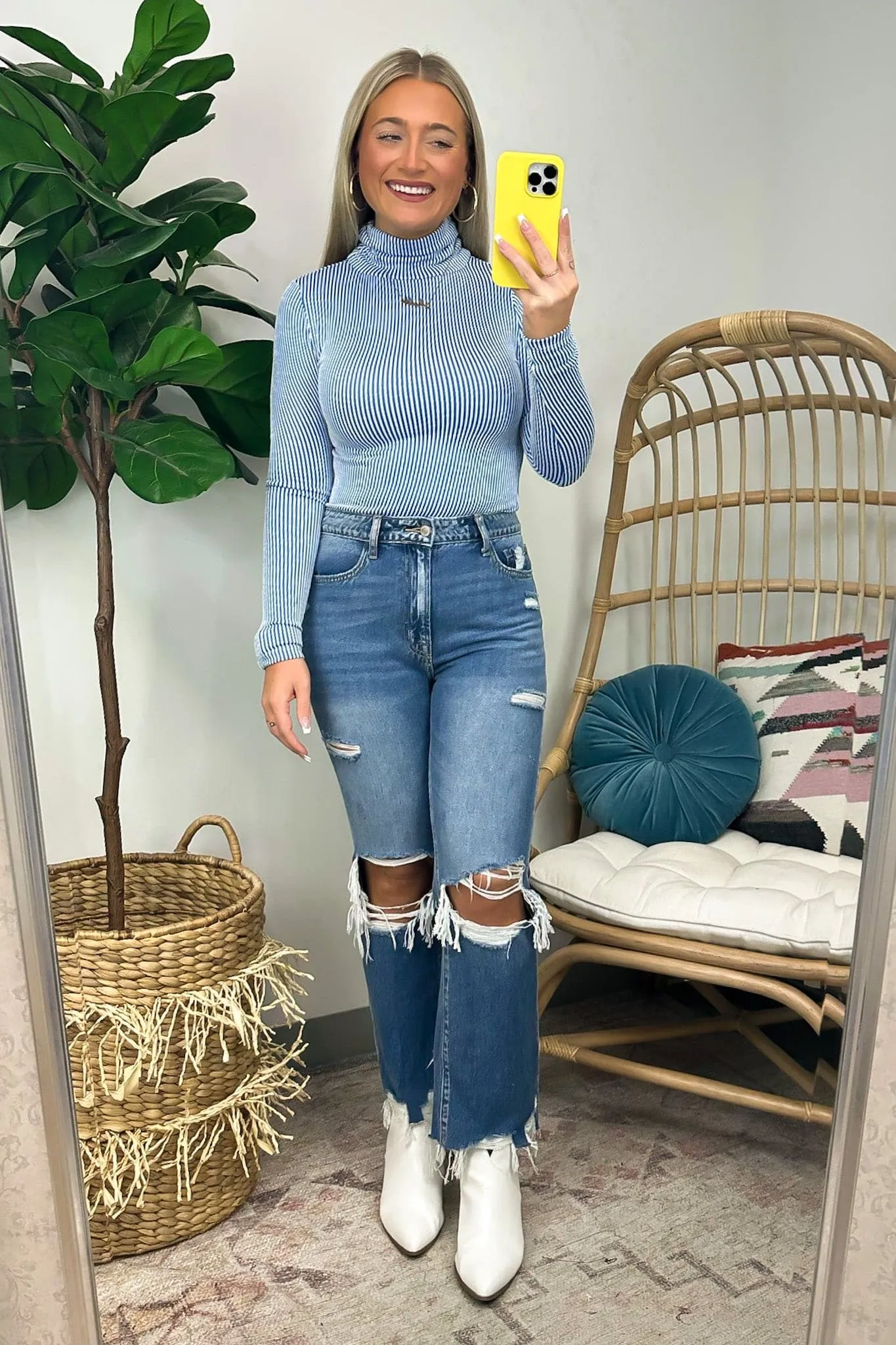 Pure Charm Ribbed Turtleneck Top - FINAL SALE