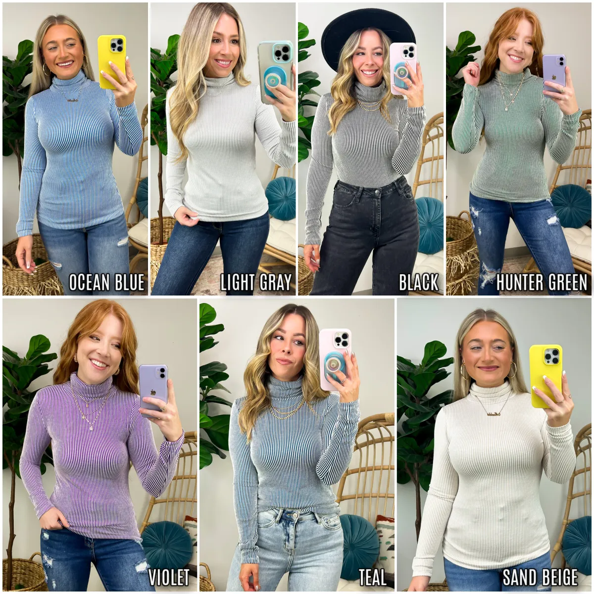 Pure Charm Ribbed Turtleneck Top - FINAL SALE