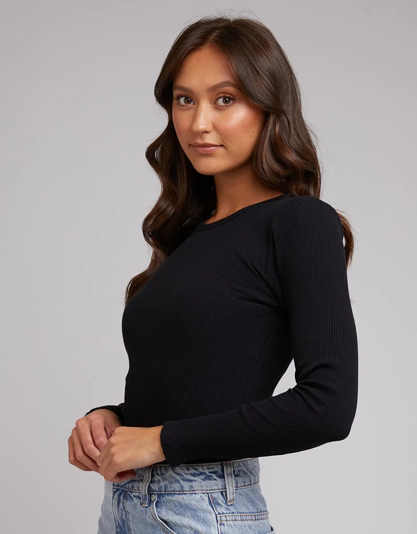 Rib Long Sleeve 3pk Wht/Blk/Ppnk