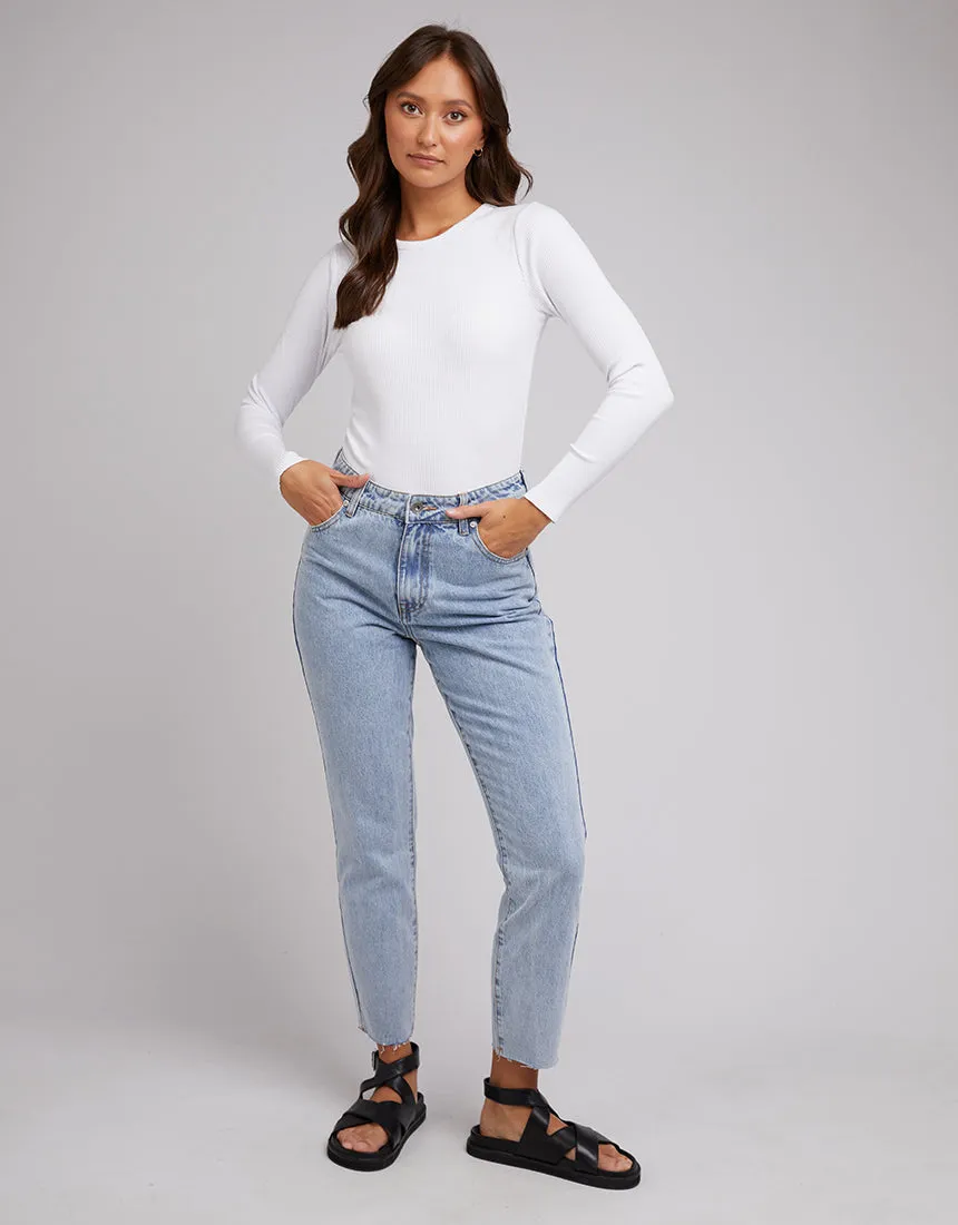 Rib Long Sleeve 3pk Wht/Blk/Ppnk