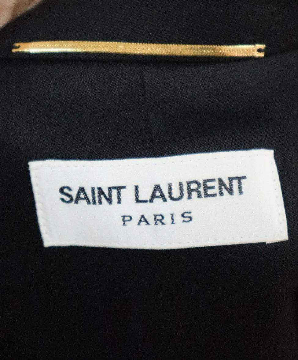 Saint Laurent Black Cropped Tuxedo Jacket sz 4