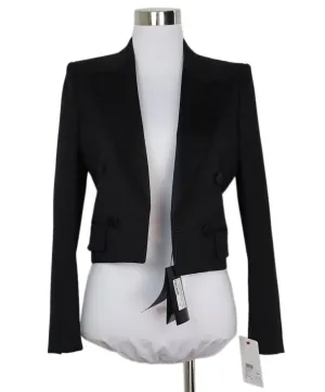 Saint Laurent Black Cropped Tuxedo Jacket sz 4