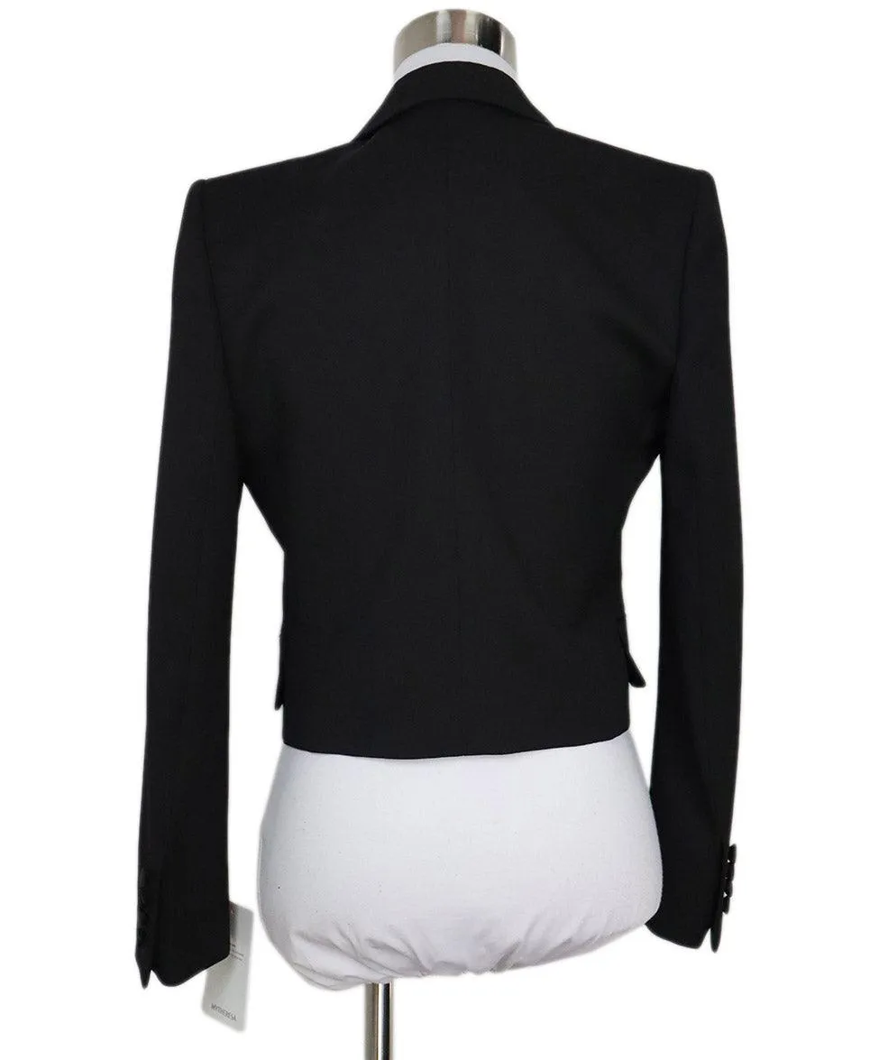 Saint Laurent Black Cropped Tuxedo Jacket sz 4