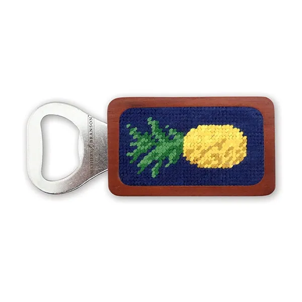 Smathers & Branson Pineapple Needlepoint Bottle Opener - Dark Navy