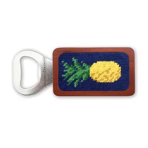 Smathers & Branson Pineapple Needlepoint Bottle Opener - Dark Navy