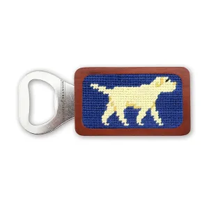 Smathers & Branson Yellow Lab Needlepoint Bottle Opener - Classic Navy