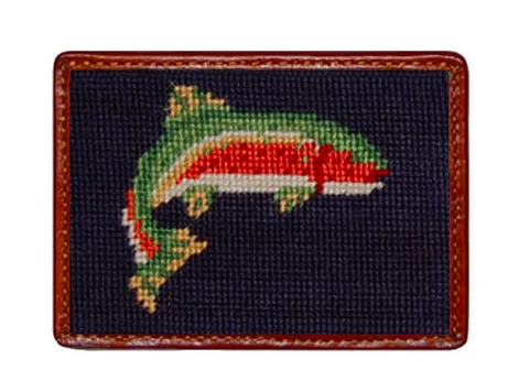 Smathers and Branson Trout  Needlepoint Card Wallet