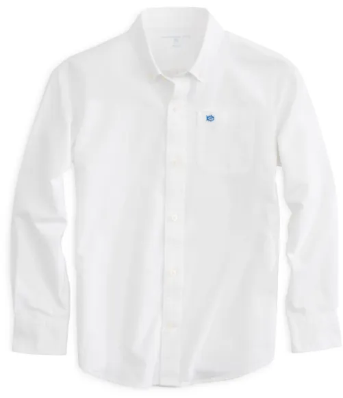 Southern Tide Boys Oxford Sport Shirt - Classic White