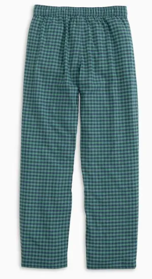 Southern Tide Kids Seaboard Gingham Lounge Pants - Heather Evening Emerald