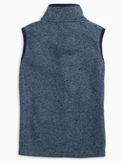 Southern Tide Youth/Kids Lido Deck Fleece Vest - Heather Navy