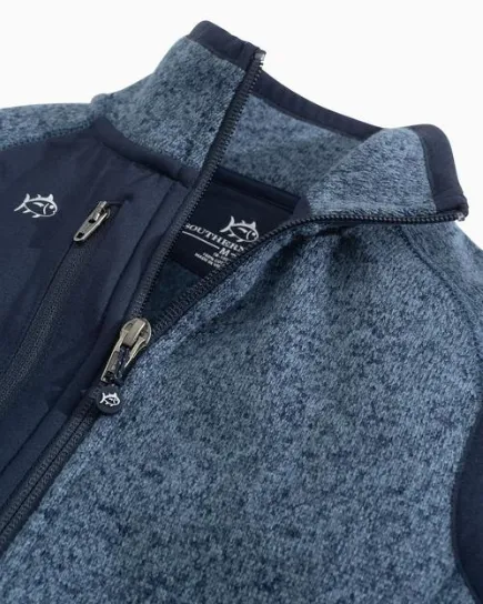 Southern Tide Youth/Kids Lido Deck Fleece Vest - Heather Navy