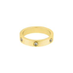Tarnish Resistant 18k Gold Plated Pave Eternity Band Ring