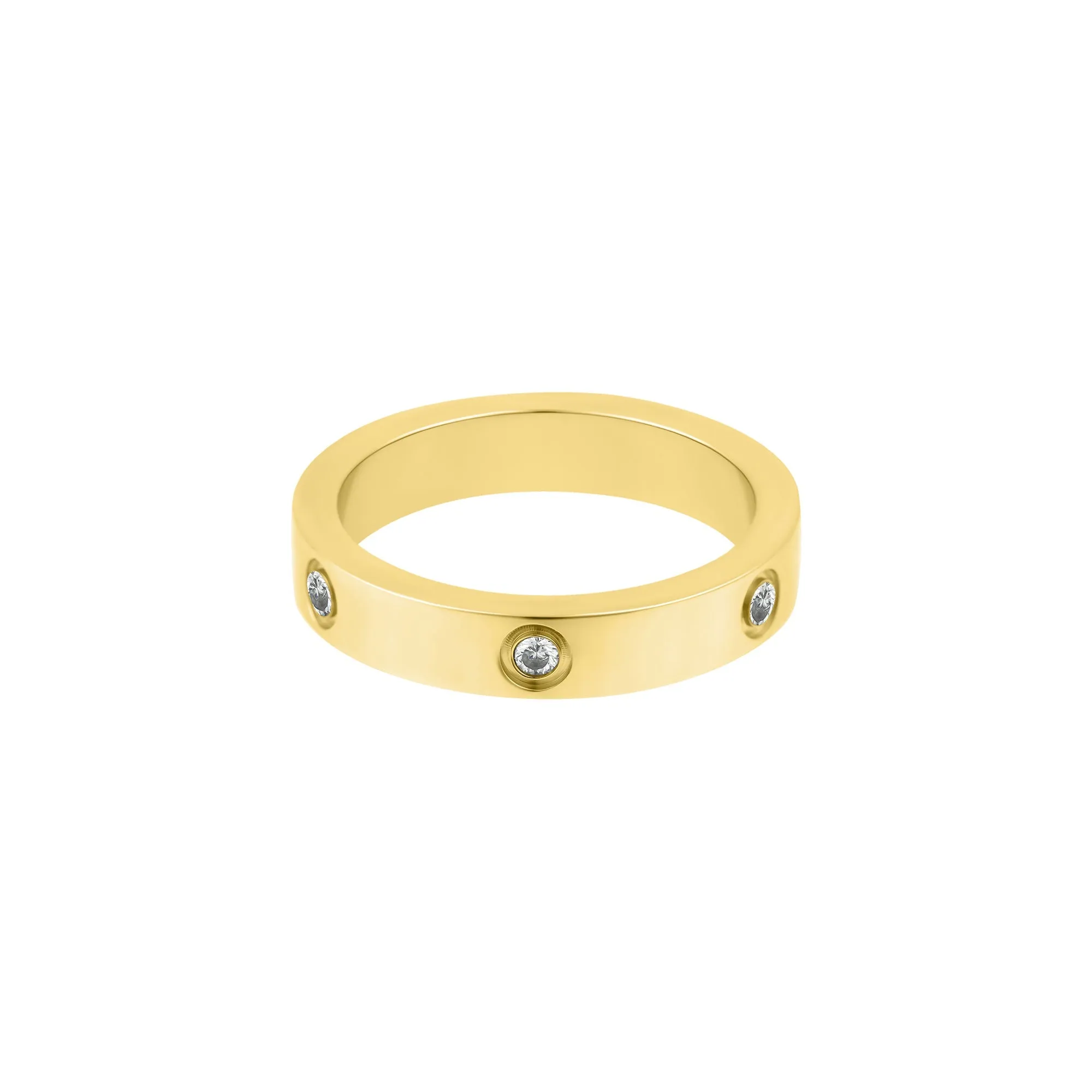 Tarnish Resistant 18k Gold Plated Pave Eternity Band Ring