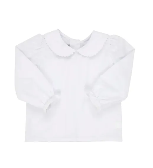 The Beaufort Bonnet Company Maude's Peter Pan Collar Shirt - Worth Avenue White With Ric Rac