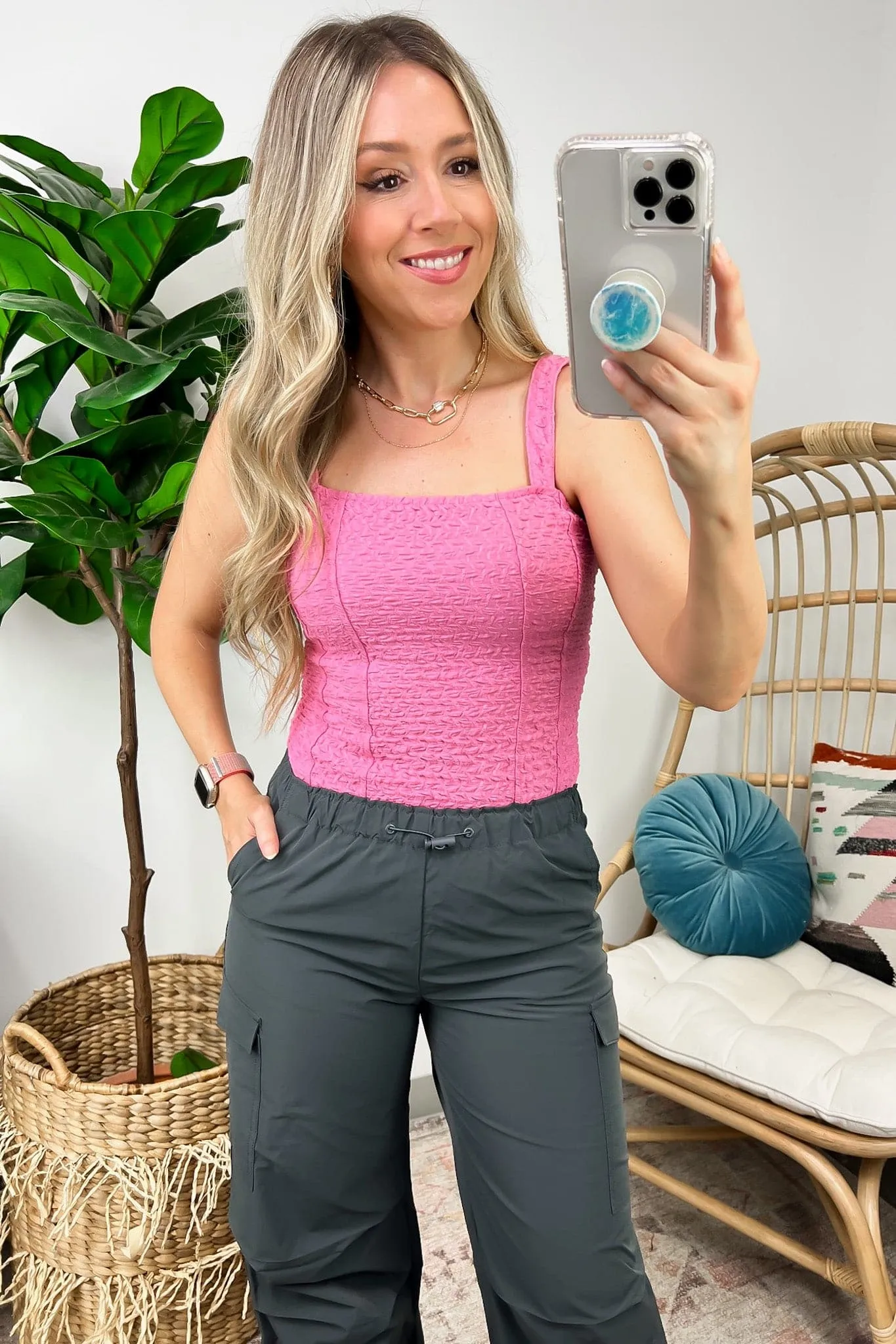 Versatile Energy Textured Sleeveless Bodysuit - FINAL SALE