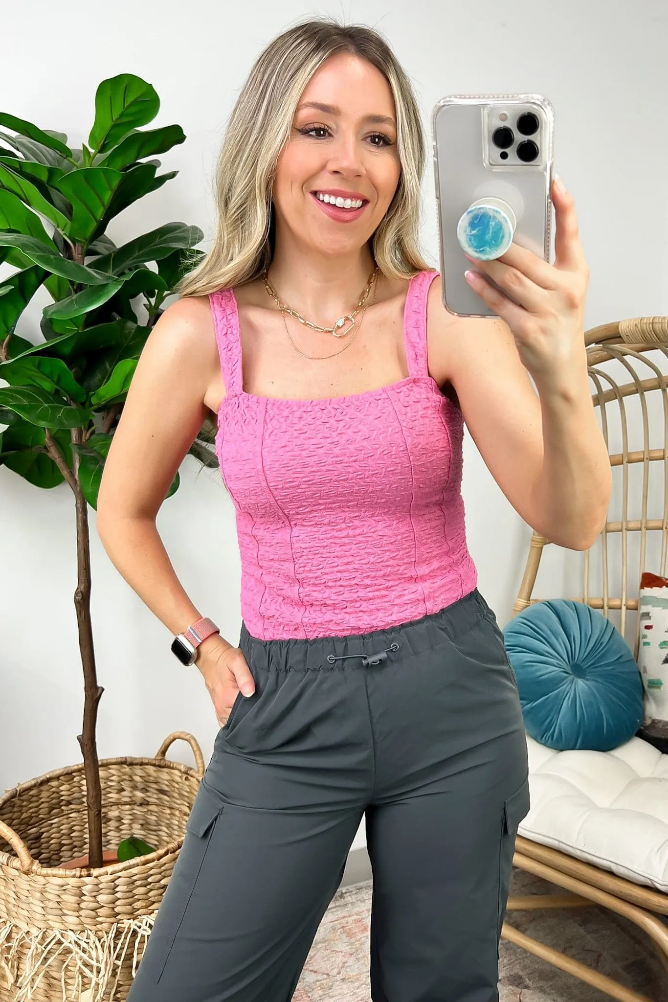 Versatile Energy Textured Sleeveless Bodysuit - FINAL SALE