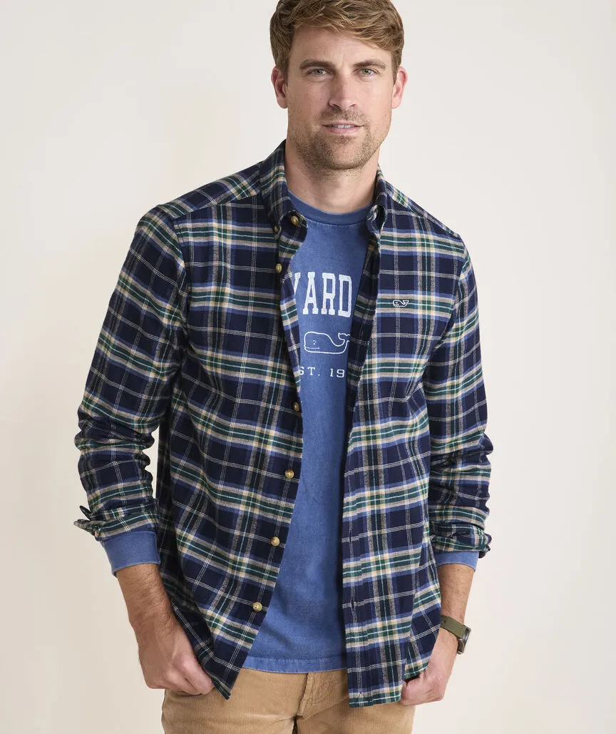 Vineyard Vines Men's Vineyard Flannel Plaid Shirt - Nautical Navy PLD