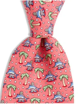 Vineyard Vines Santa Marlin Silk Tie - Raspberry