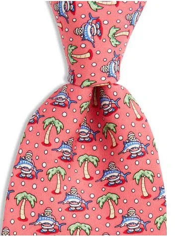 Vineyard Vines Santa Marlin Silk Tie - Raspberry