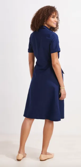 Vineyard Vines Westerly Tie-Front Linen Dress - Deep Bay