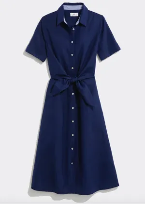 Vineyard Vines Westerly Tie-Front Linen Dress - Deep Bay