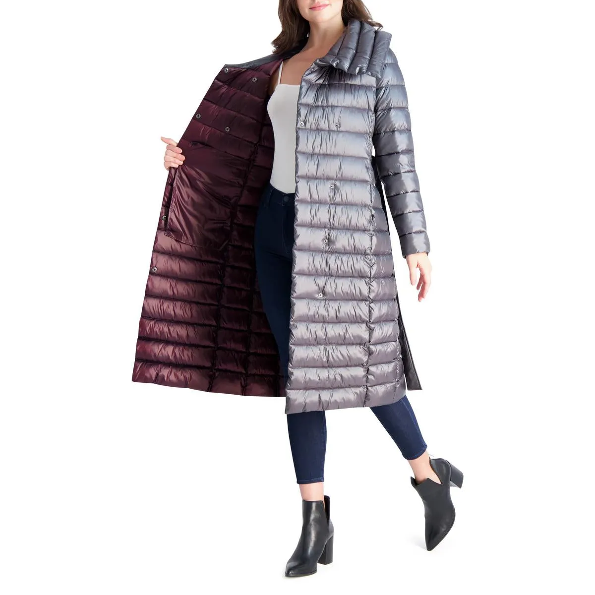 Womens Quilted Long Puffer Jacket